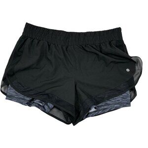 Avia - Women’s Black Athletic Shorts | Built-In Inner Shorts | Size 12–14
